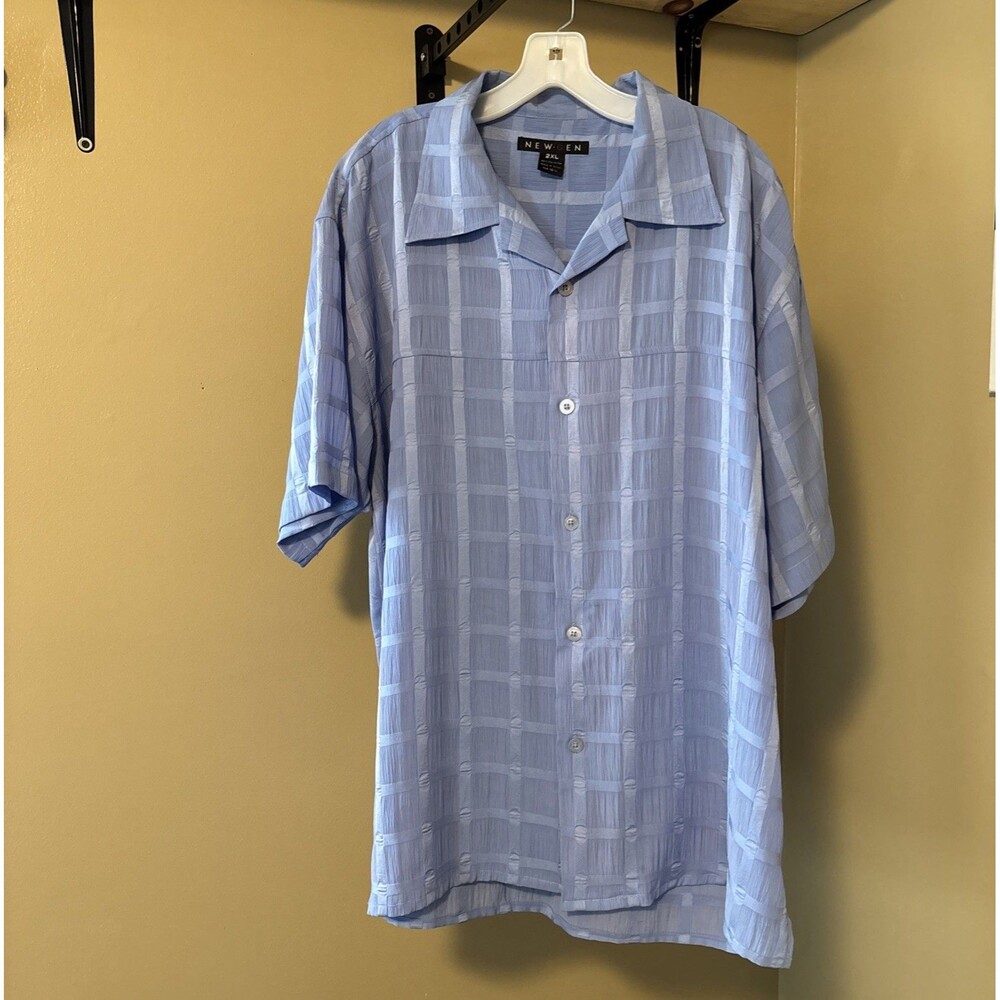 New Gen Men's Purple Button Up Collared S/S Lightweight Shirt Size 2XL Chest 52"